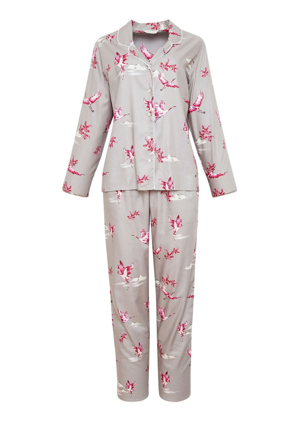 Серая всесезон пижама (рубашка, брюки) 1620 рубашка + брюки Nora Rose Katherine