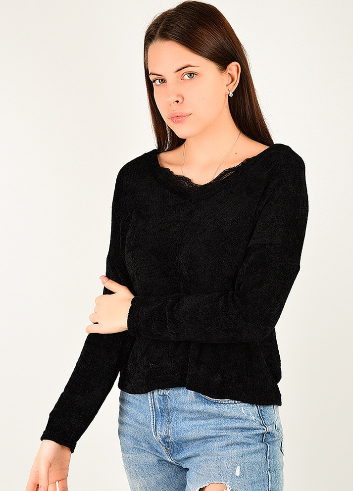 Черный демисезонный свитер женский черный AAA