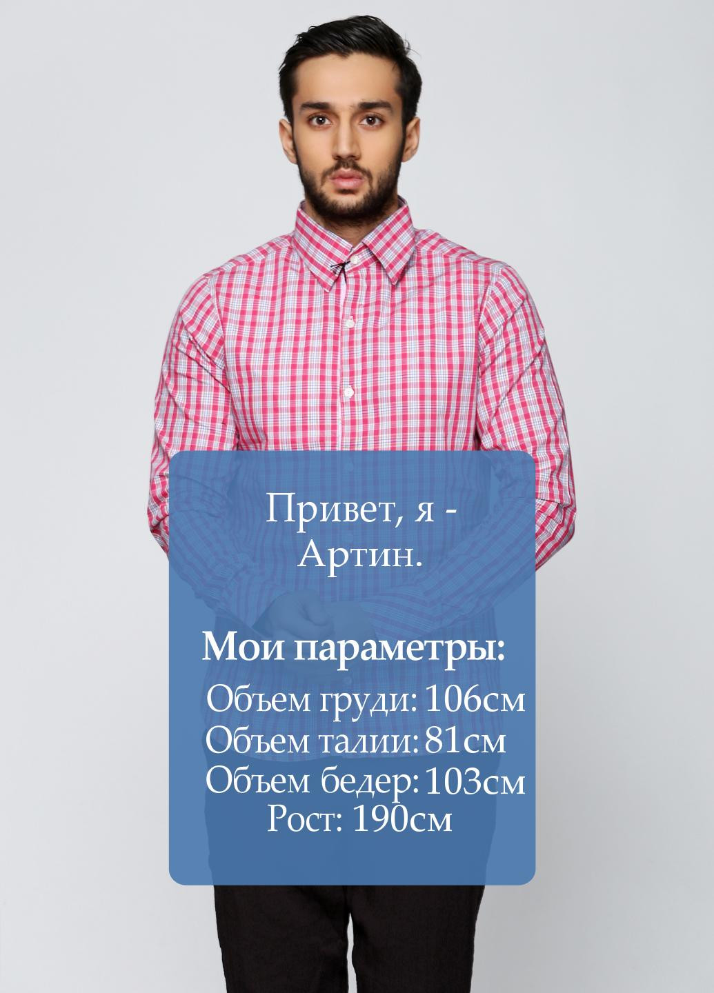 Розовая кэжуал рубашка в клетку Moscanueva с длинным рукавом