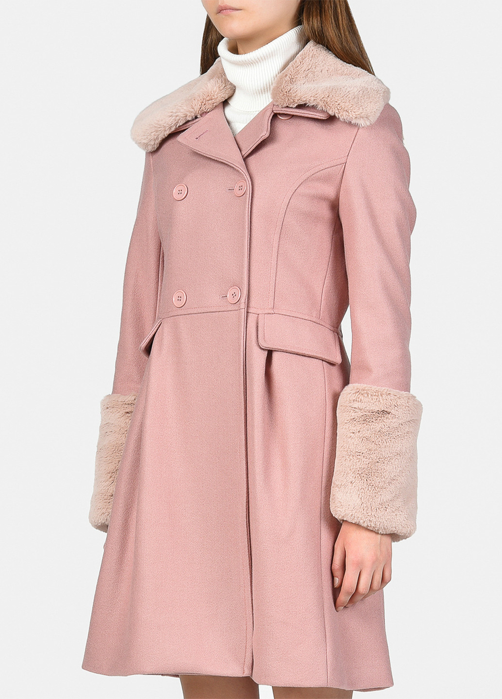 Розовое демисезонное Пальто Mangano