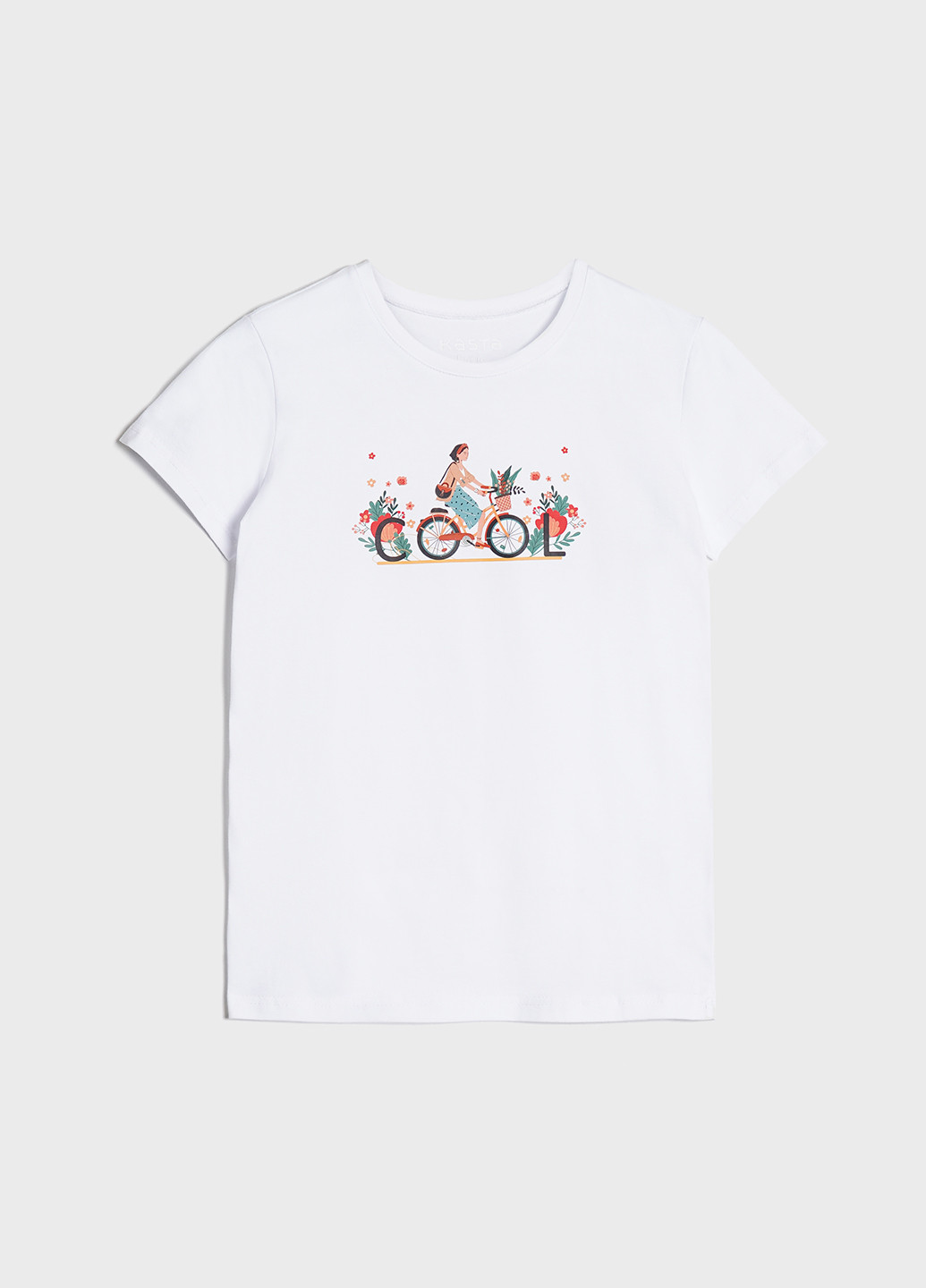 Белая летняя женская футболка, базовая cool KASTA design