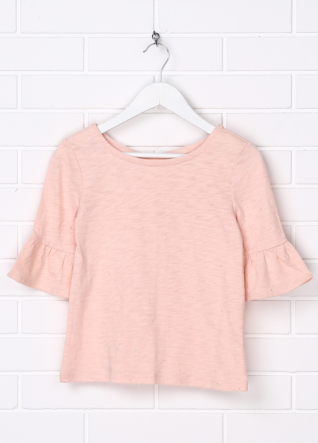 Светло-розовая "перец с солью" блузка с коротким рукавом Gap летняя