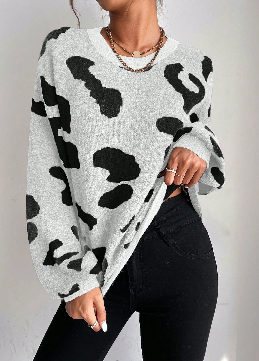 Черно-белый демисезонный джемпер джемпер SHEIN