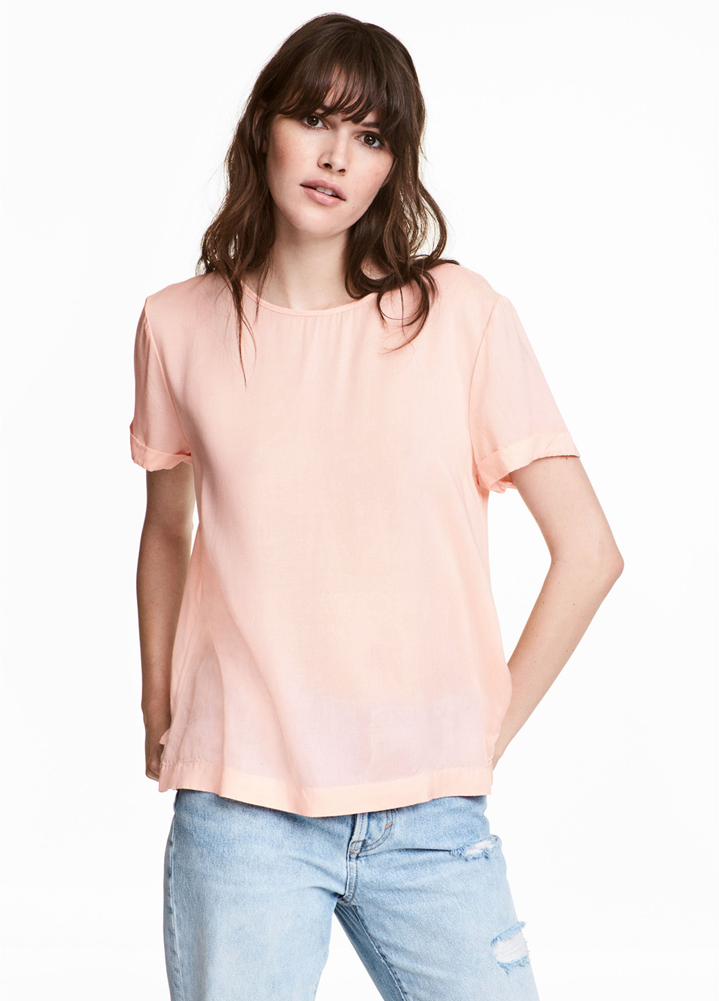 Пудрова літня блуза H&M