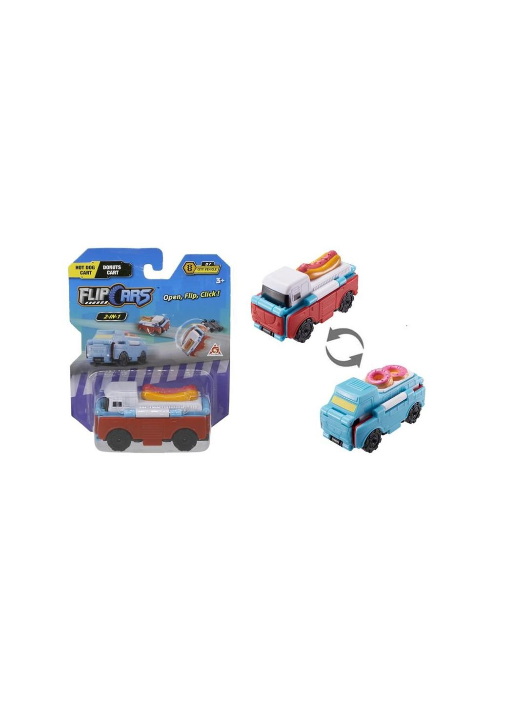 Машина Flip Cars 2 в 1 Автомобиль с десертами и Автомобиль с хот догам (EU463875-34) No Brand (254069179)