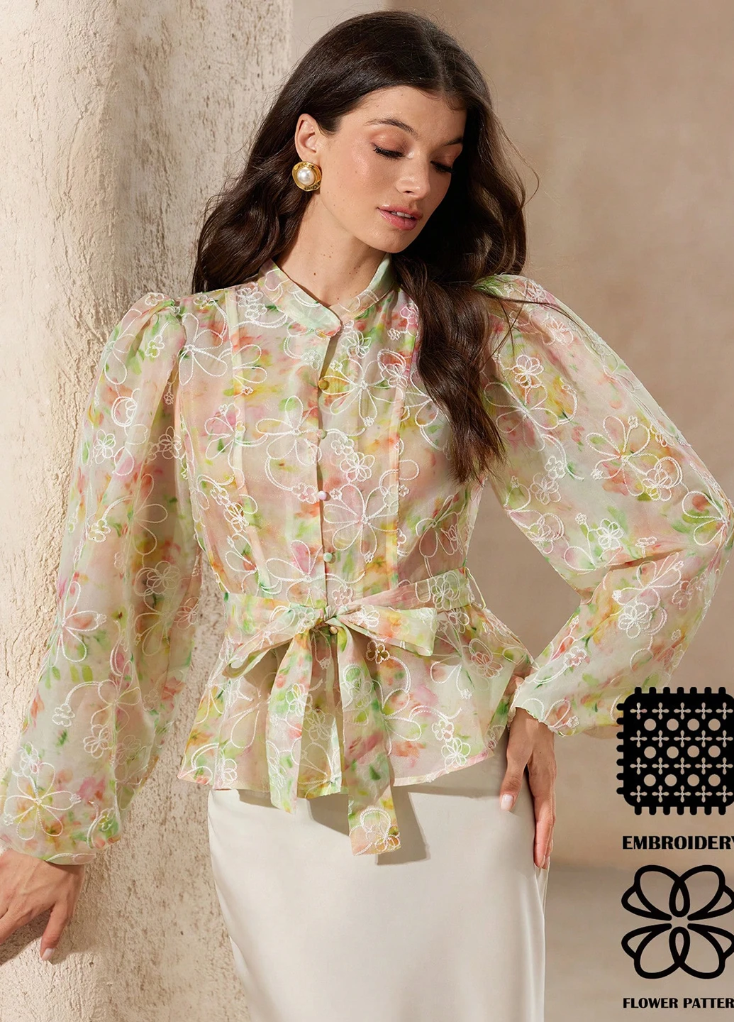 Комбинированная блуза SHEIN