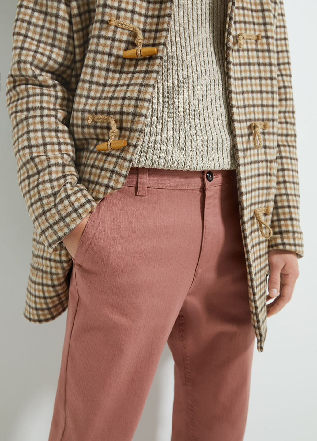 Розовые кэжуал демисезонные прямые брюки Zara