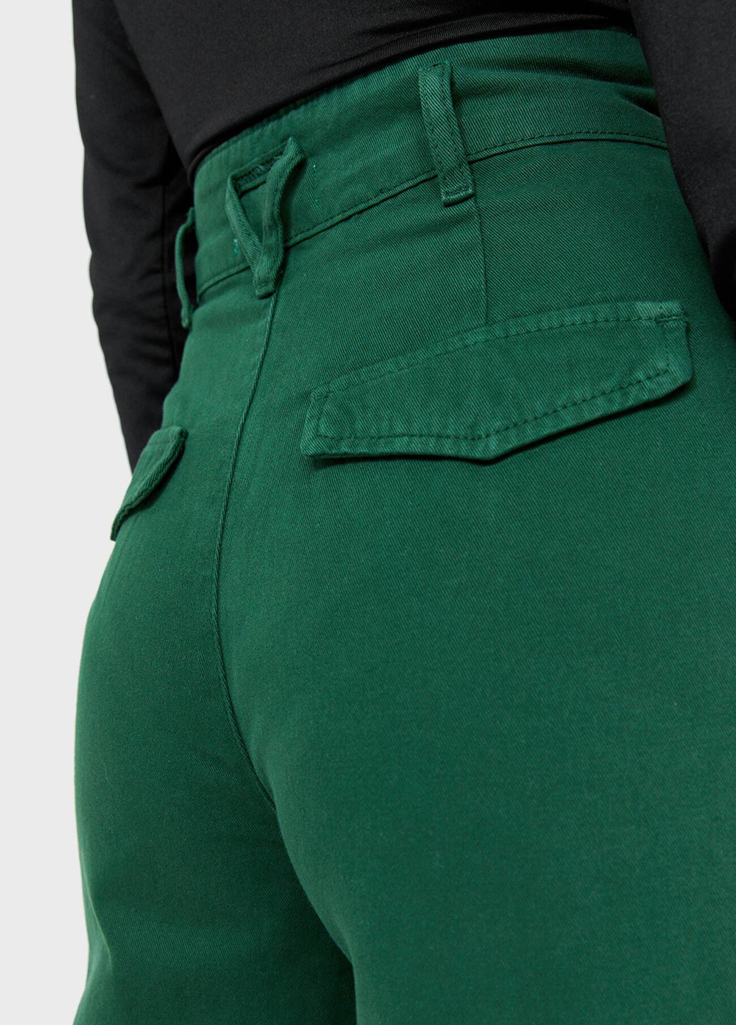Зеленые джинсовые демисезонные палаццо брюки Stradivarius