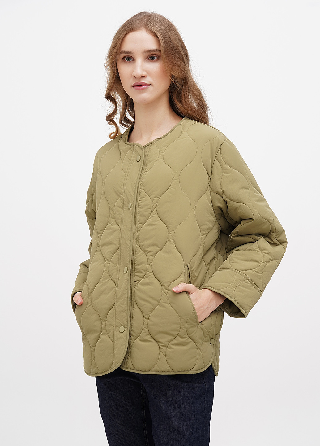 Оливковая (хаки) демисезонная куртка куртка-пиджак No Brand