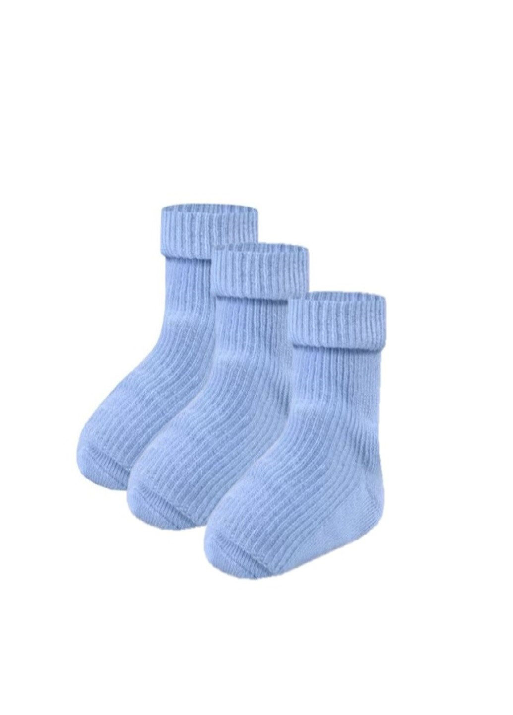 Набор (3 шт) детских носочков Duna 4105 однотонные голубые повседневные