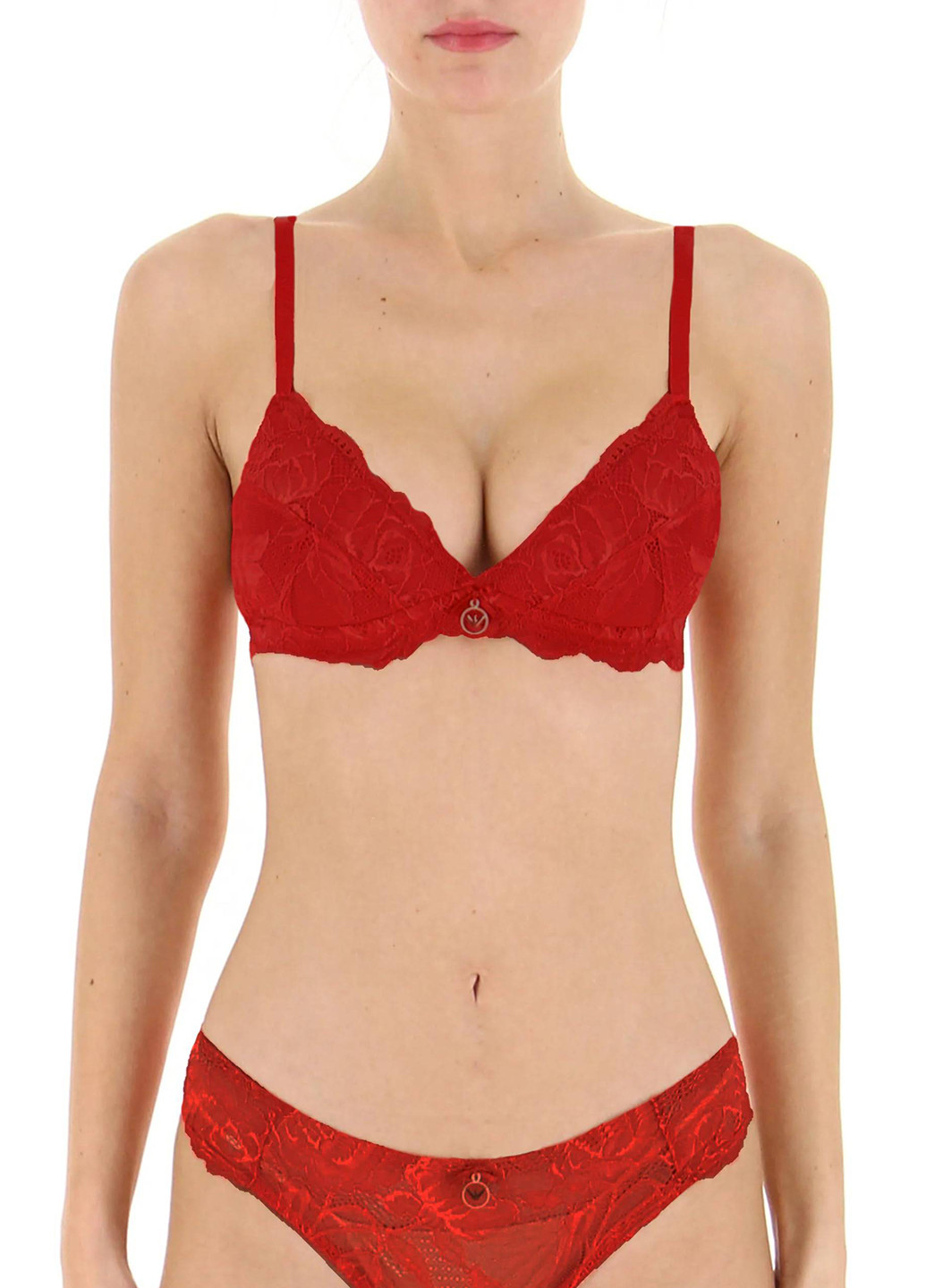 Красный демисезонный комплект (бюстгальтер, трусики) Emporio Armani