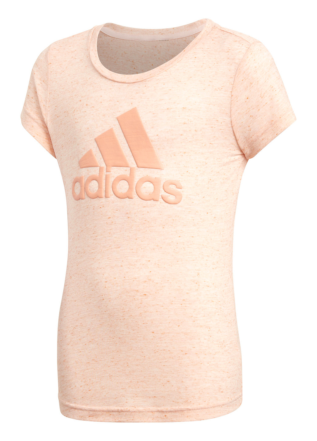 Персиковая летняя футболка с коротким рукавом adidas