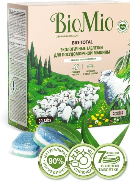Таблетки для посудомийної машини 7 в 1 з маслом евкаліпта BioMio (229956030)