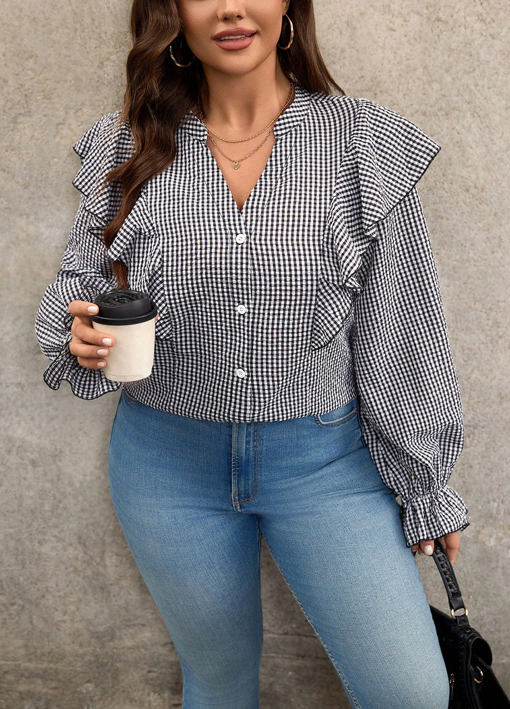 Чорно-біла блуза SHEIN