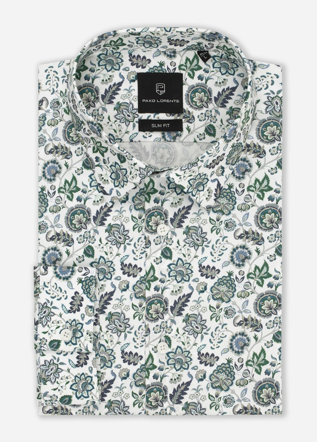 Зеленая кэжуал рубашка с цветами Pako Lorente