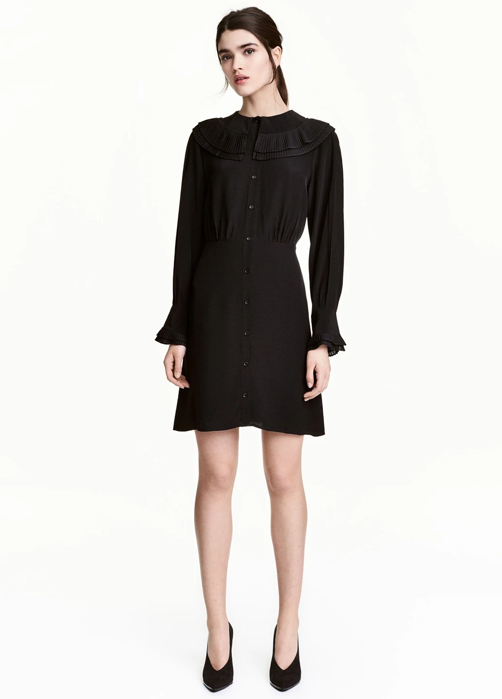 Черное деловое платье H&M однотонное