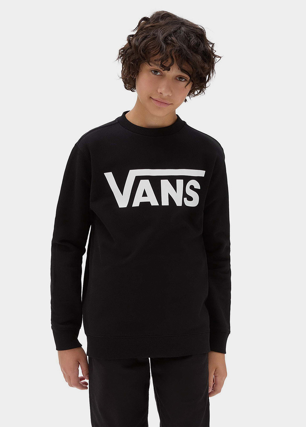 Чорний світшот Vans логотип без декору (330224129)