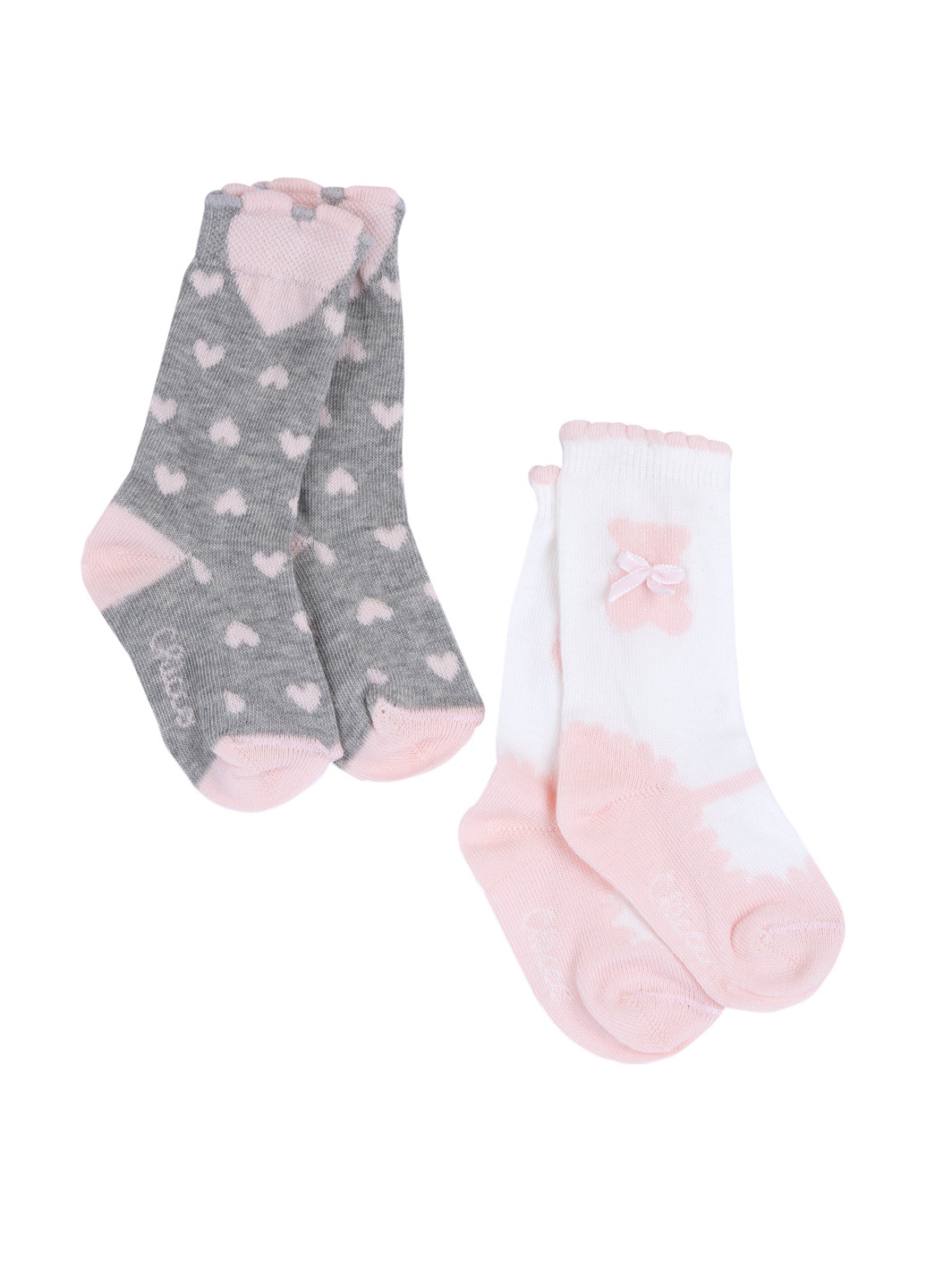 Комбинированные носки (2 пары) Chicco сердечки (305827051)