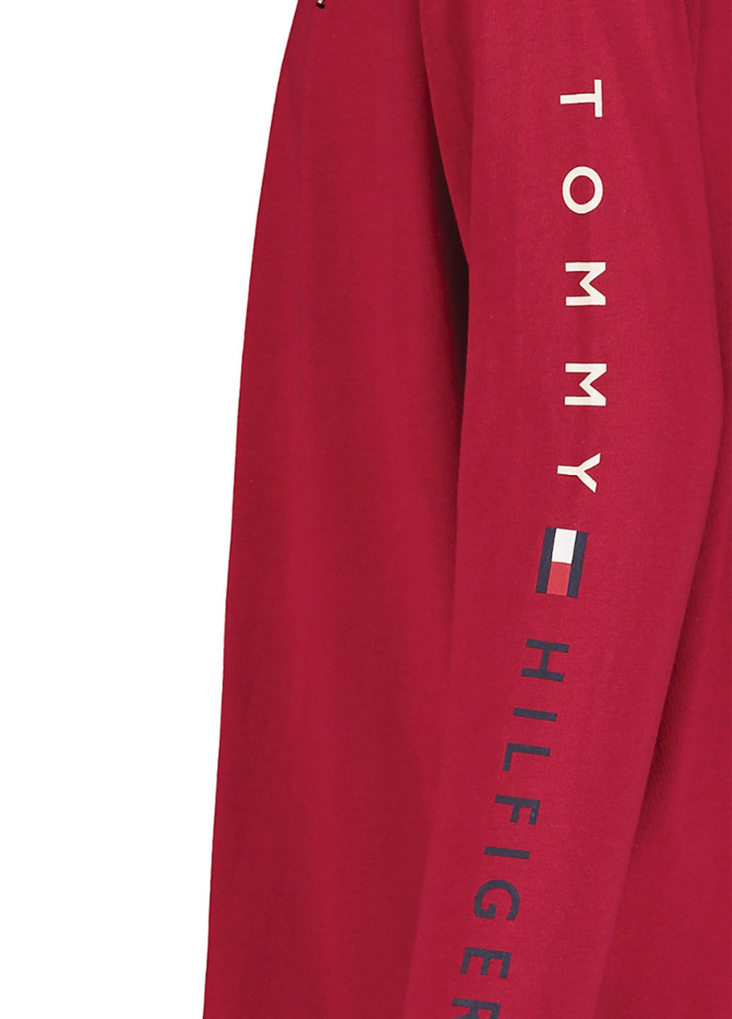 Красный демисезонный кэжуал лонгслив Tommy Hilfiger с логотипом