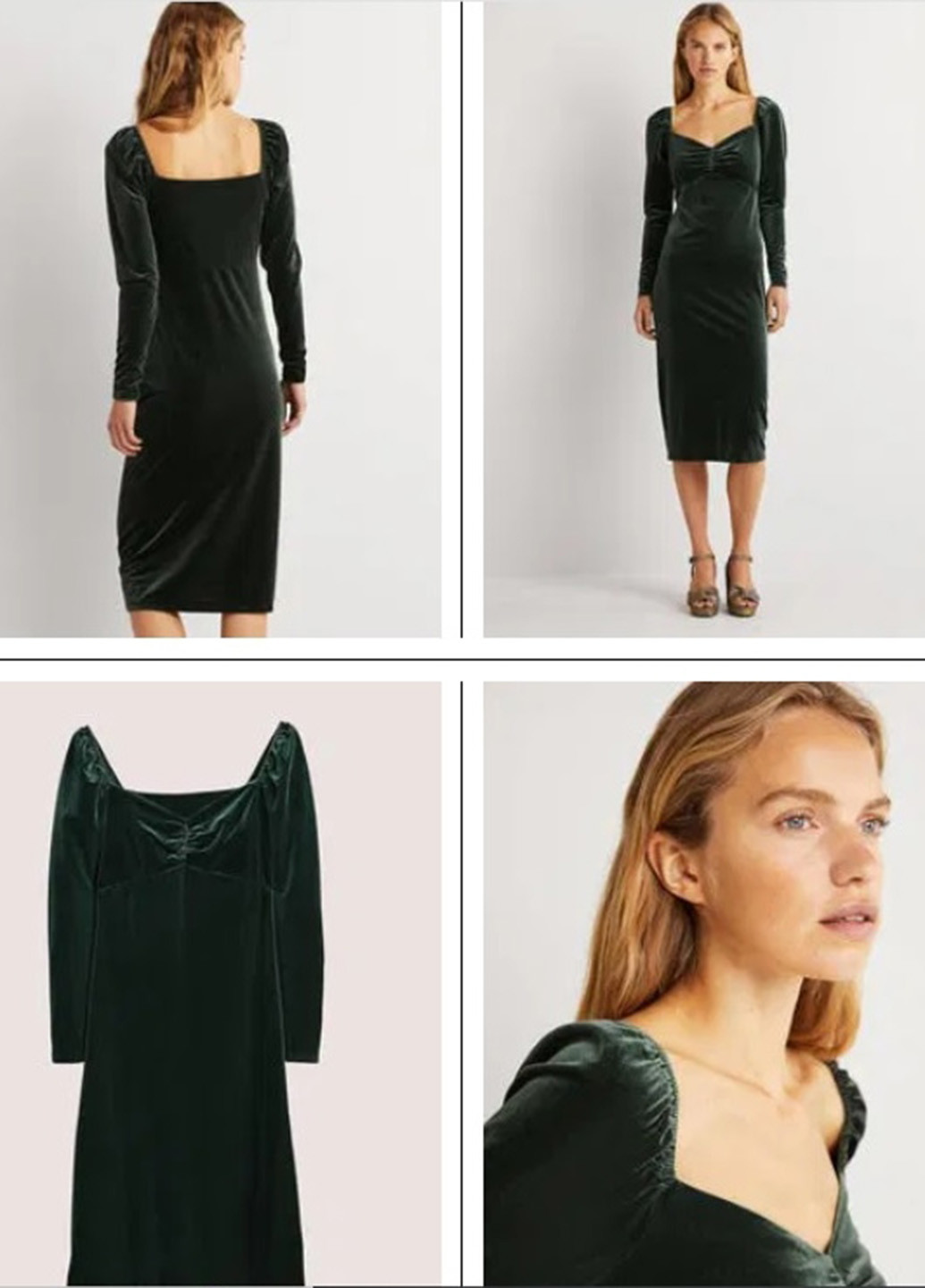 Темно-зеленое коктейльное, кэжуал платье футляр Boden однотонное