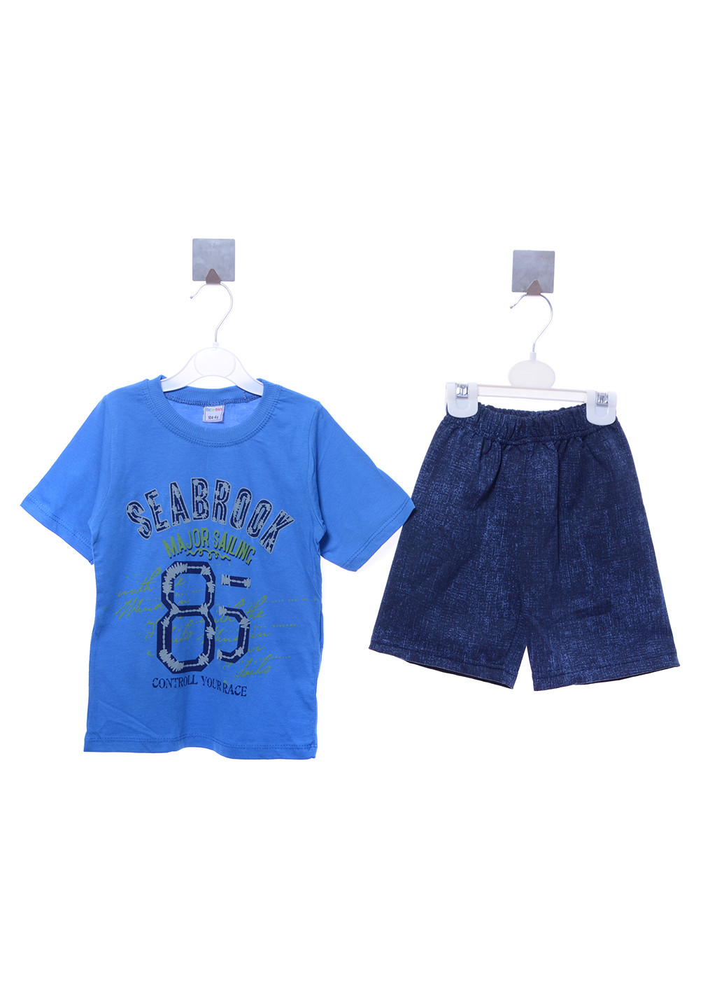 Синій літній комплект (футболка, шорти) Bebebix