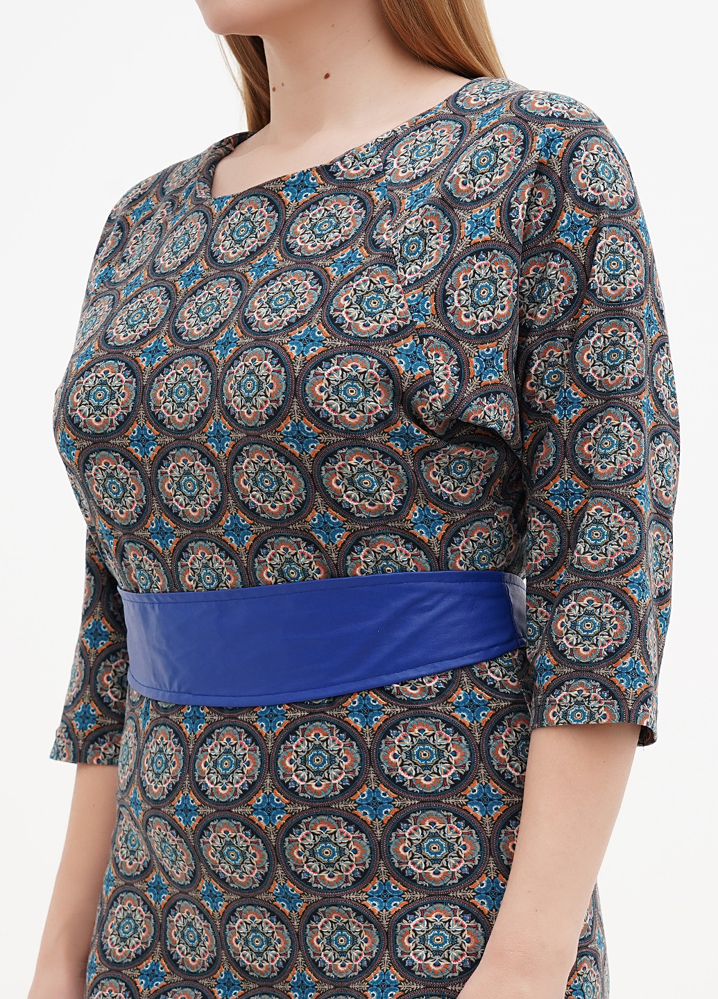 Бірюзова кежуал сукня Sassofono з малюнком