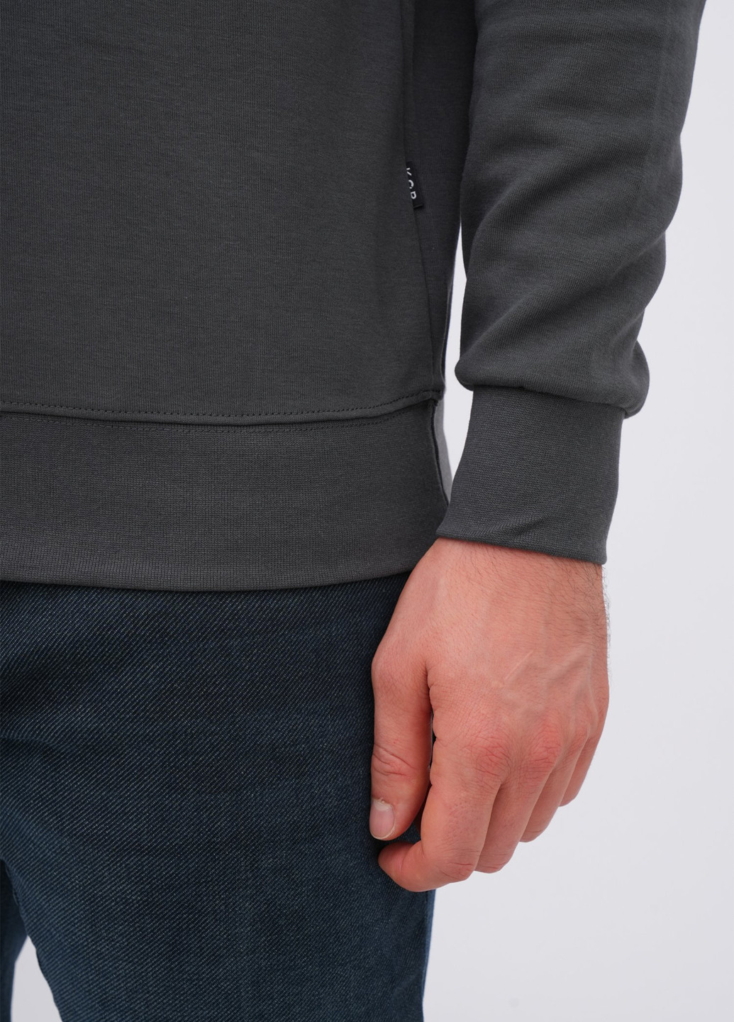 Темно-сірий світшот K.O.R однотонний без декору (362378197)