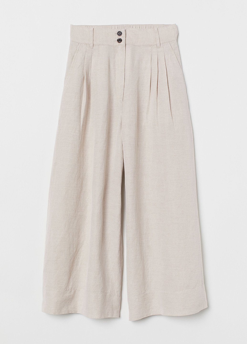 Светло-бежевые кэжуал демисезонные кюлоты брюки H&M
