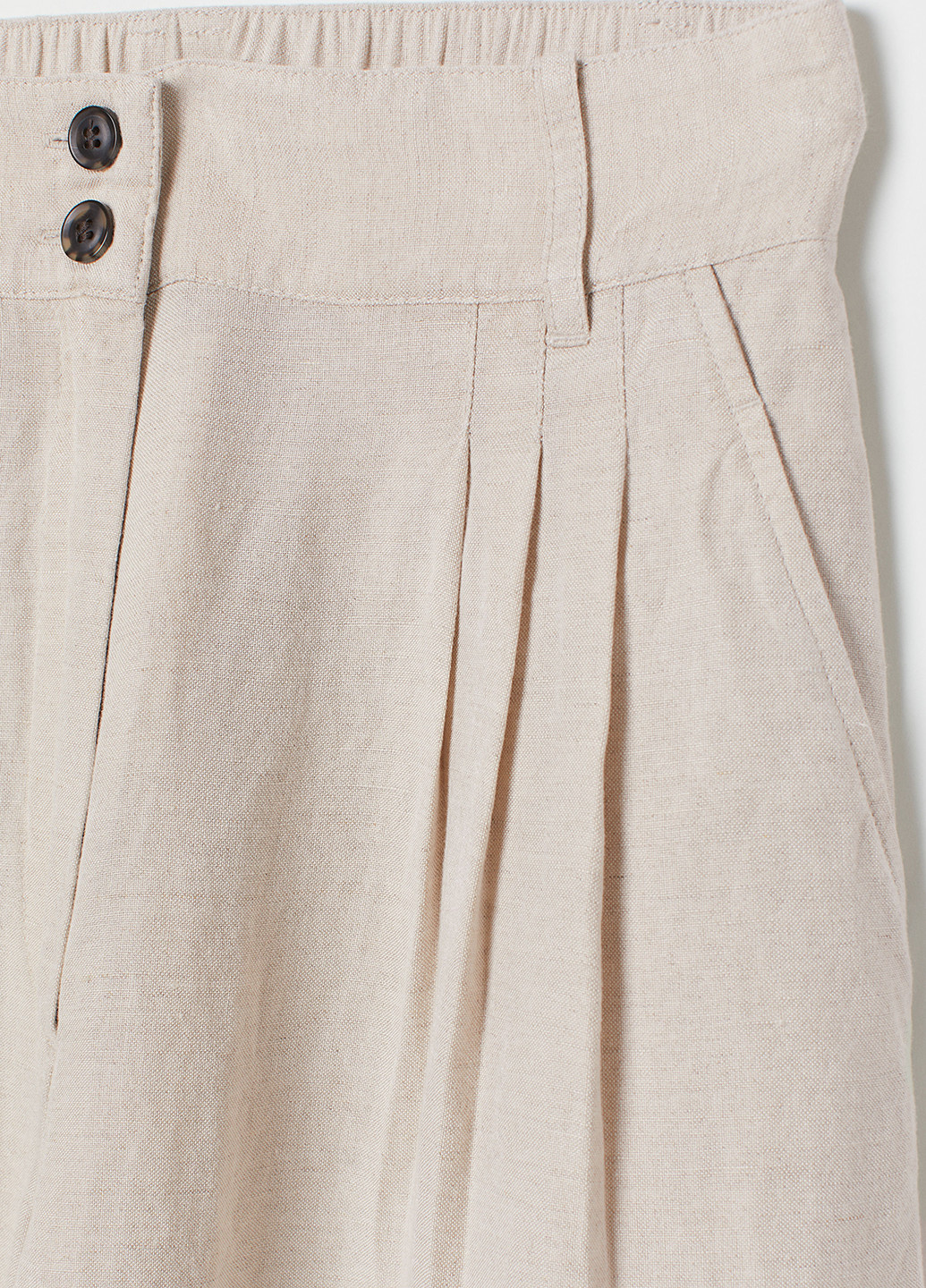Светло-бежевые кэжуал демисезонные кюлоты брюки H&M