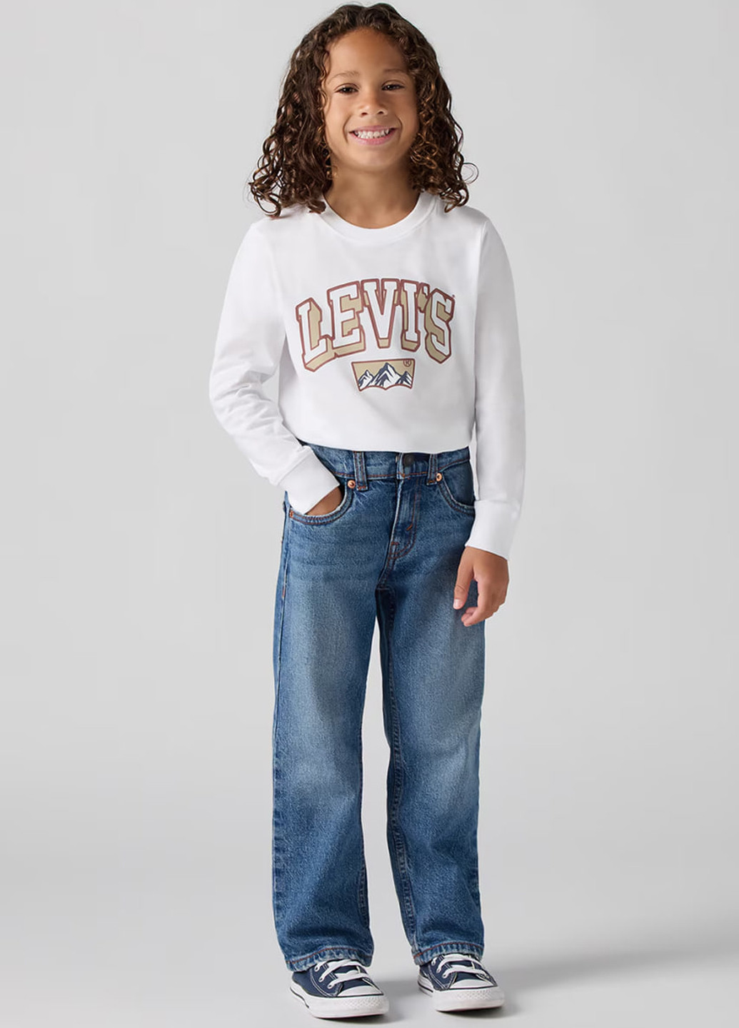 Синие демисезонные прямые джинсы Levi's