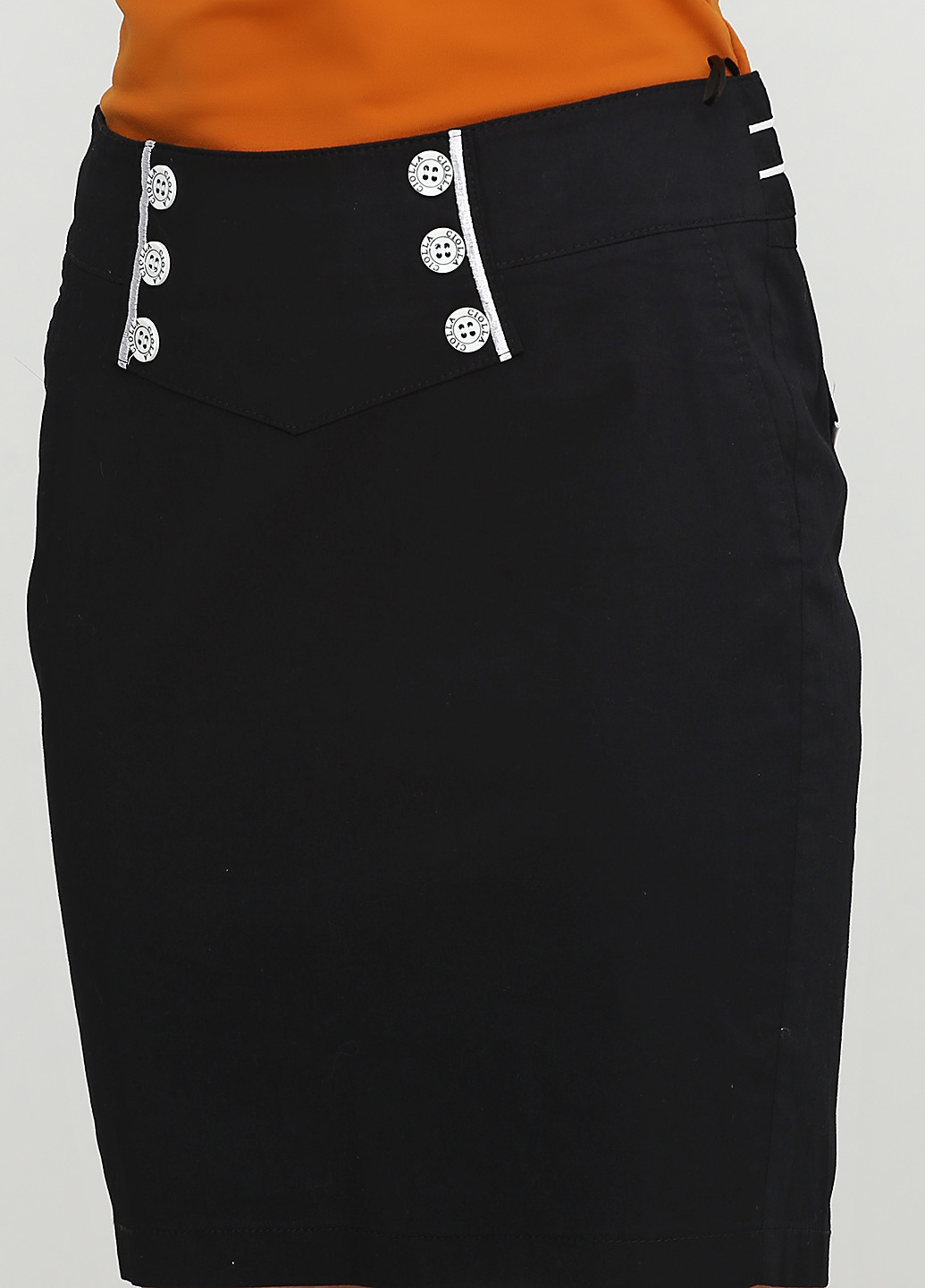 Черная кэжуал однотонная юбка Sassofono мини