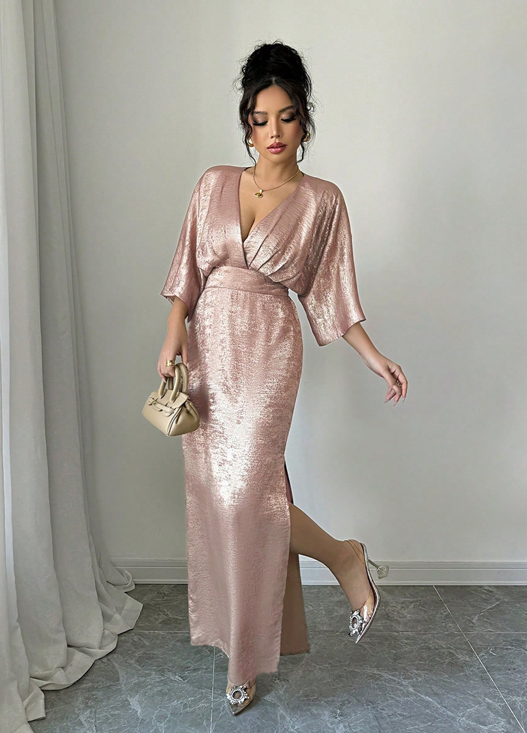 Рожева вечірня сукня SHEIN однотонна