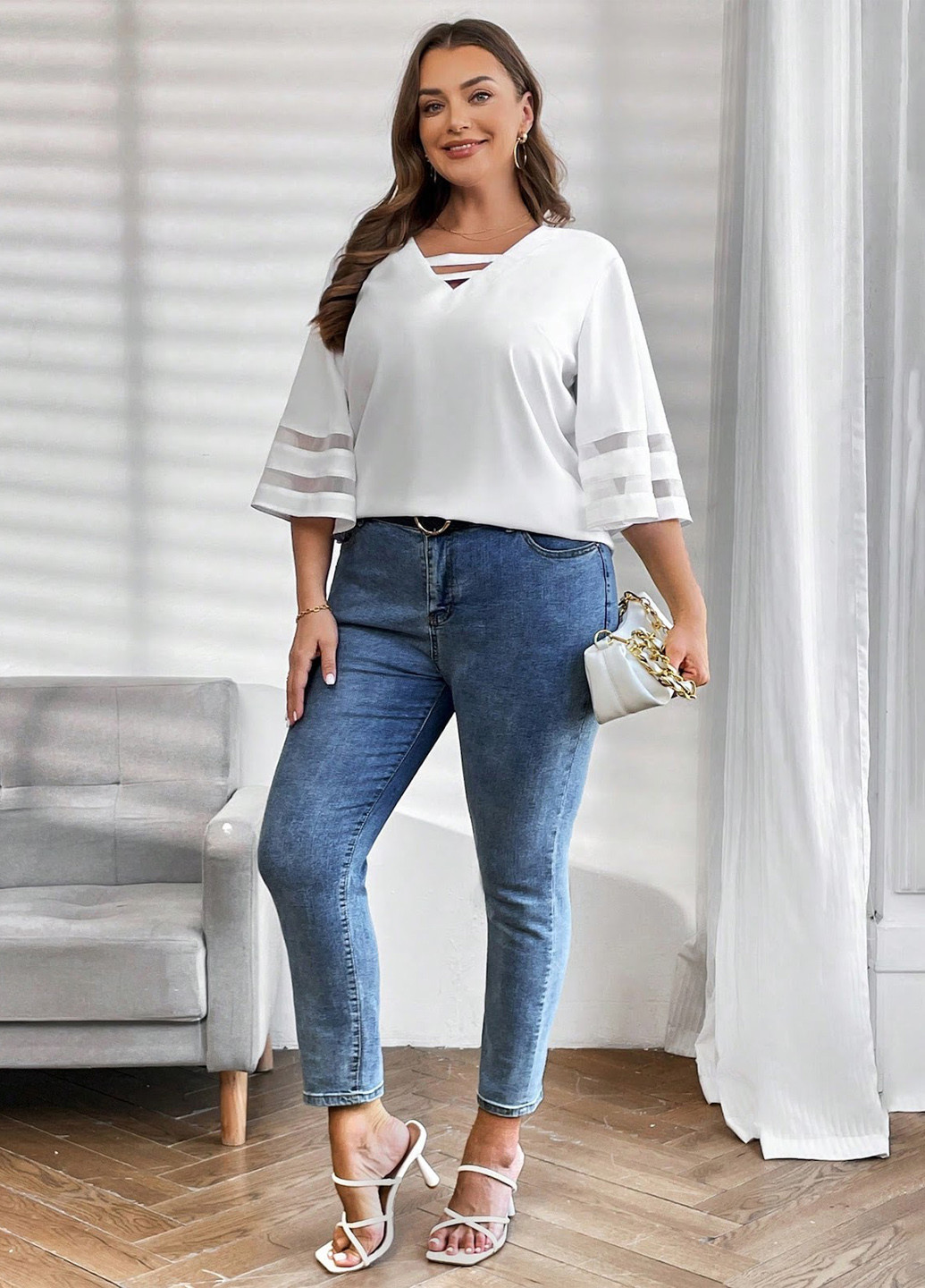 Белая блуза SHEIN