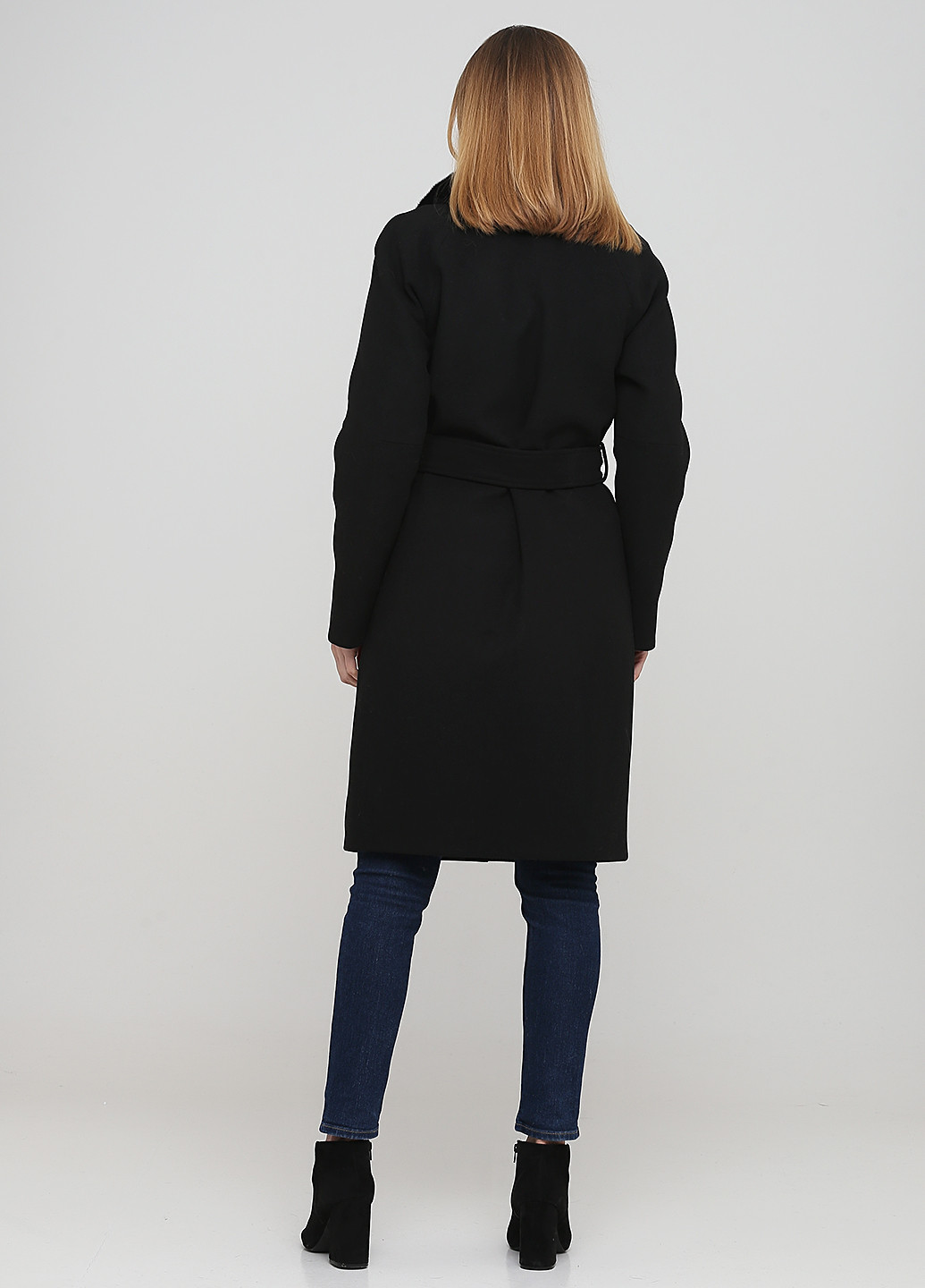 Черное зимнее Пальто (мех норки) однобортное Шикарные меха