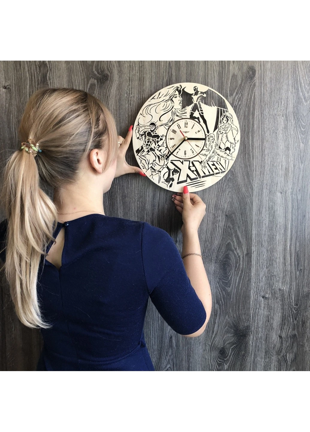 Дизайнерський настінний годинник з дерева «Люди Икс» 7Arts (253566367)
