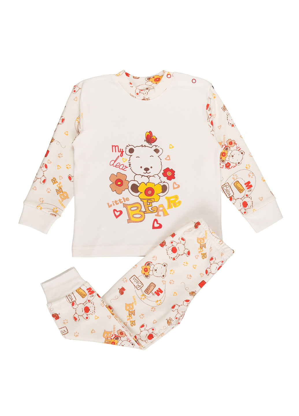 Молочная всесезон пижама для девочки с принтом всесезонная Убранка
