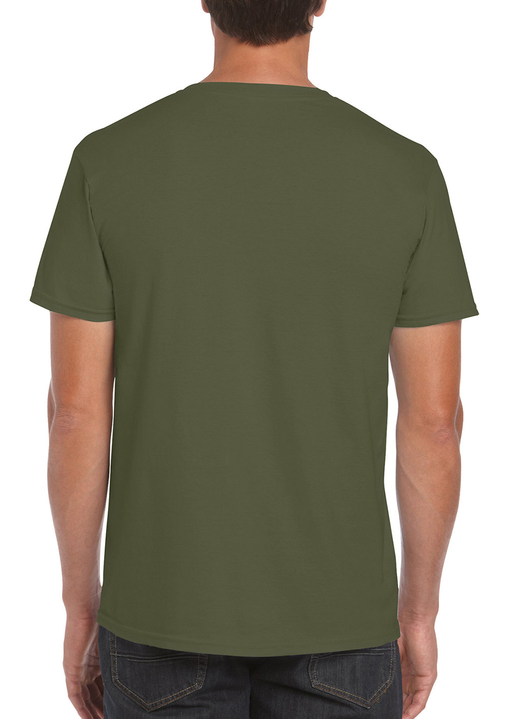 Оливково-зелена футболка Gildan