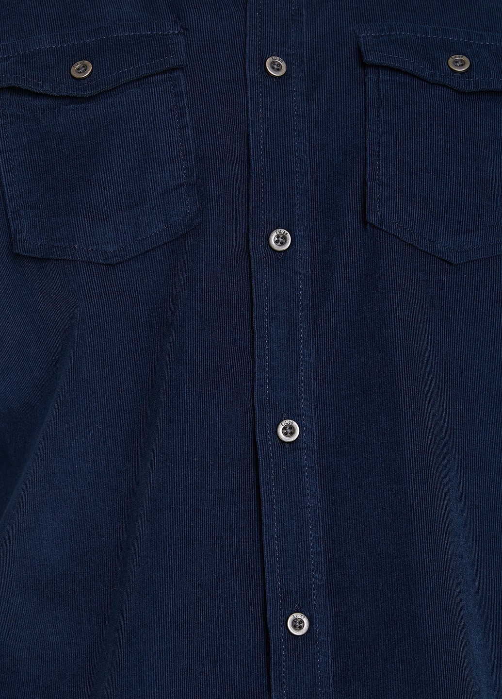Синяя кэжуал рубашка однотонная KOTON