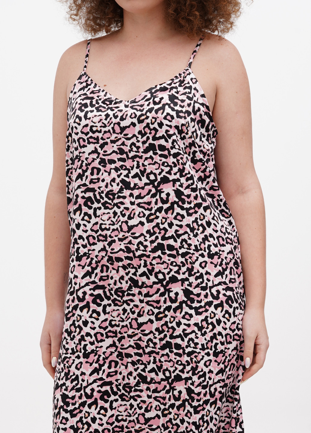 Розовое кэжуал платье платье-комбинация Vila леопардовый
