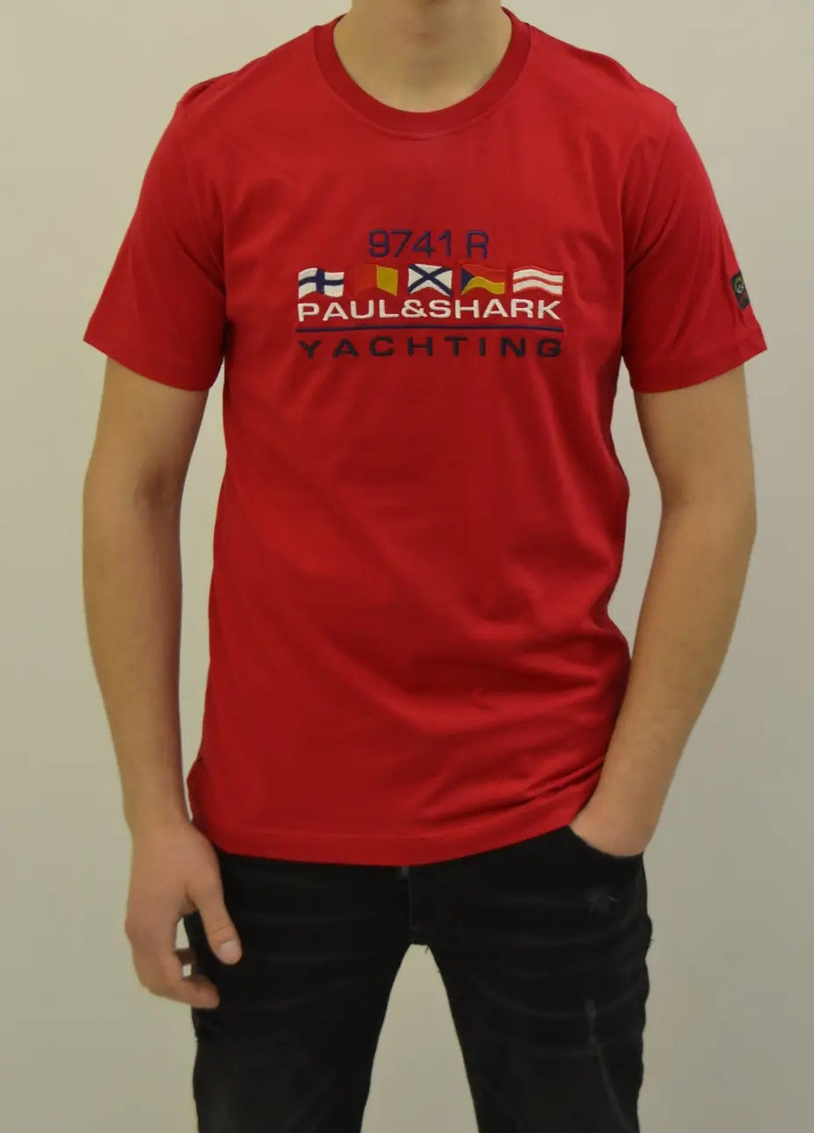 Красная футболка мужская Paul & Shark 9741 R