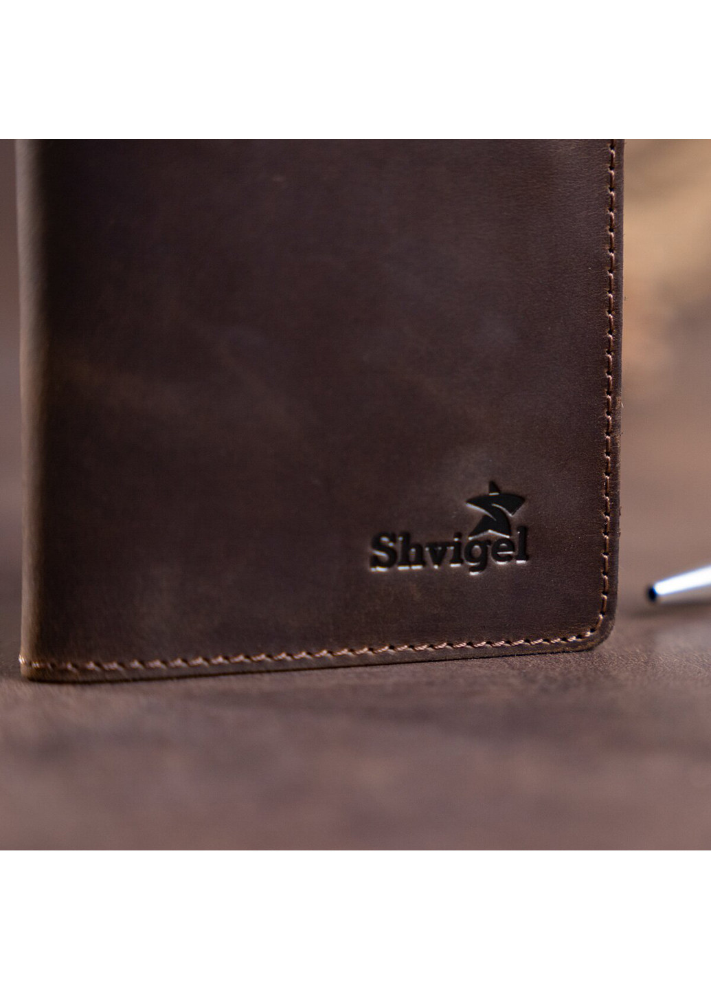 Мужской кожаный кошелек 8,5х17,5 см Shvigel (252133357)