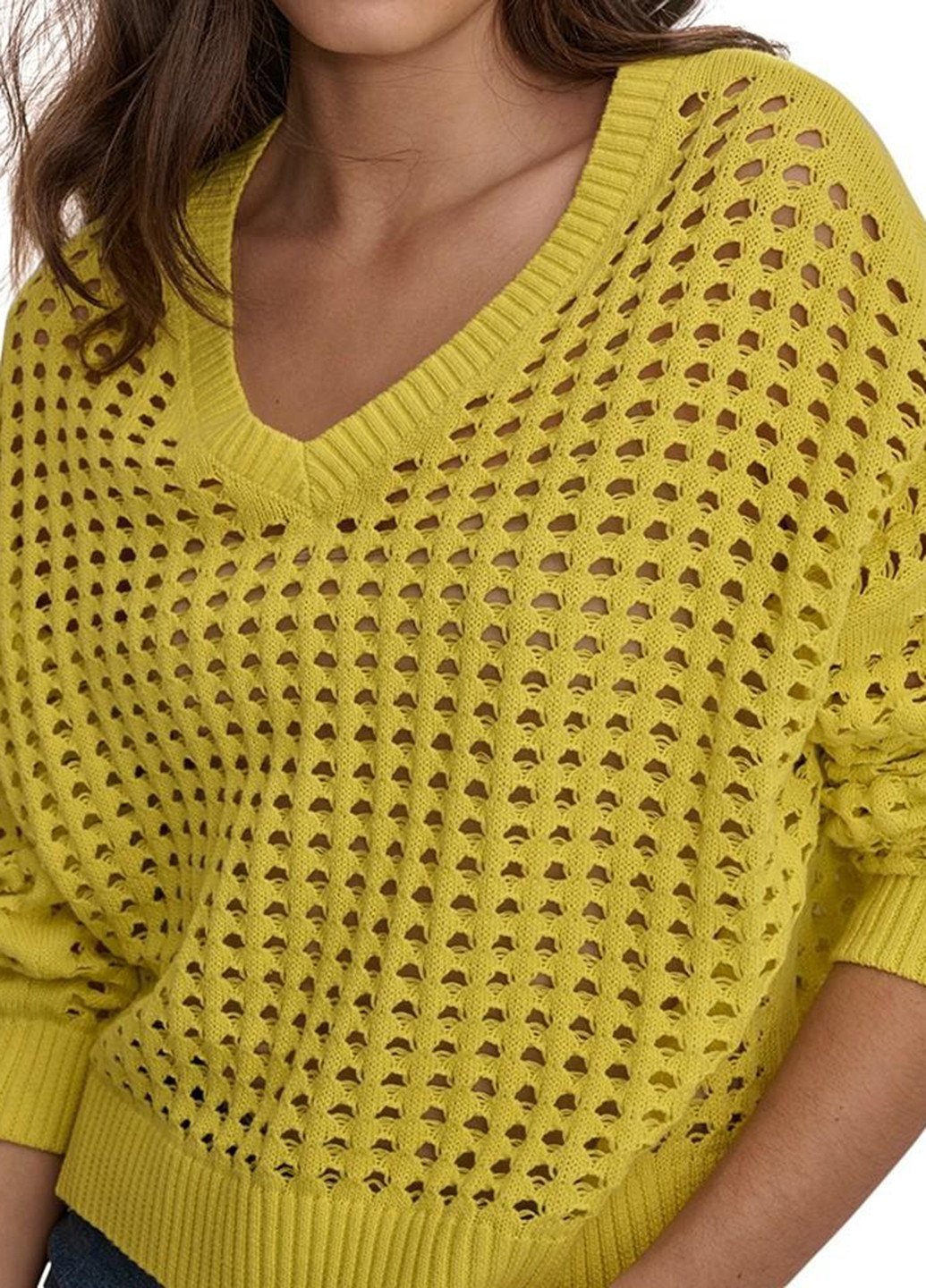 Желтый демисезонный пуловер пуловер DKNY