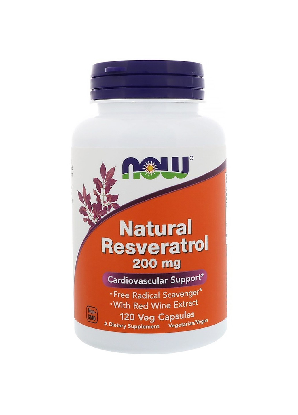 Ресвератрол, Natural Resveratrol, NOW, 200 мг, 120 капсул Now Foods (255408998)