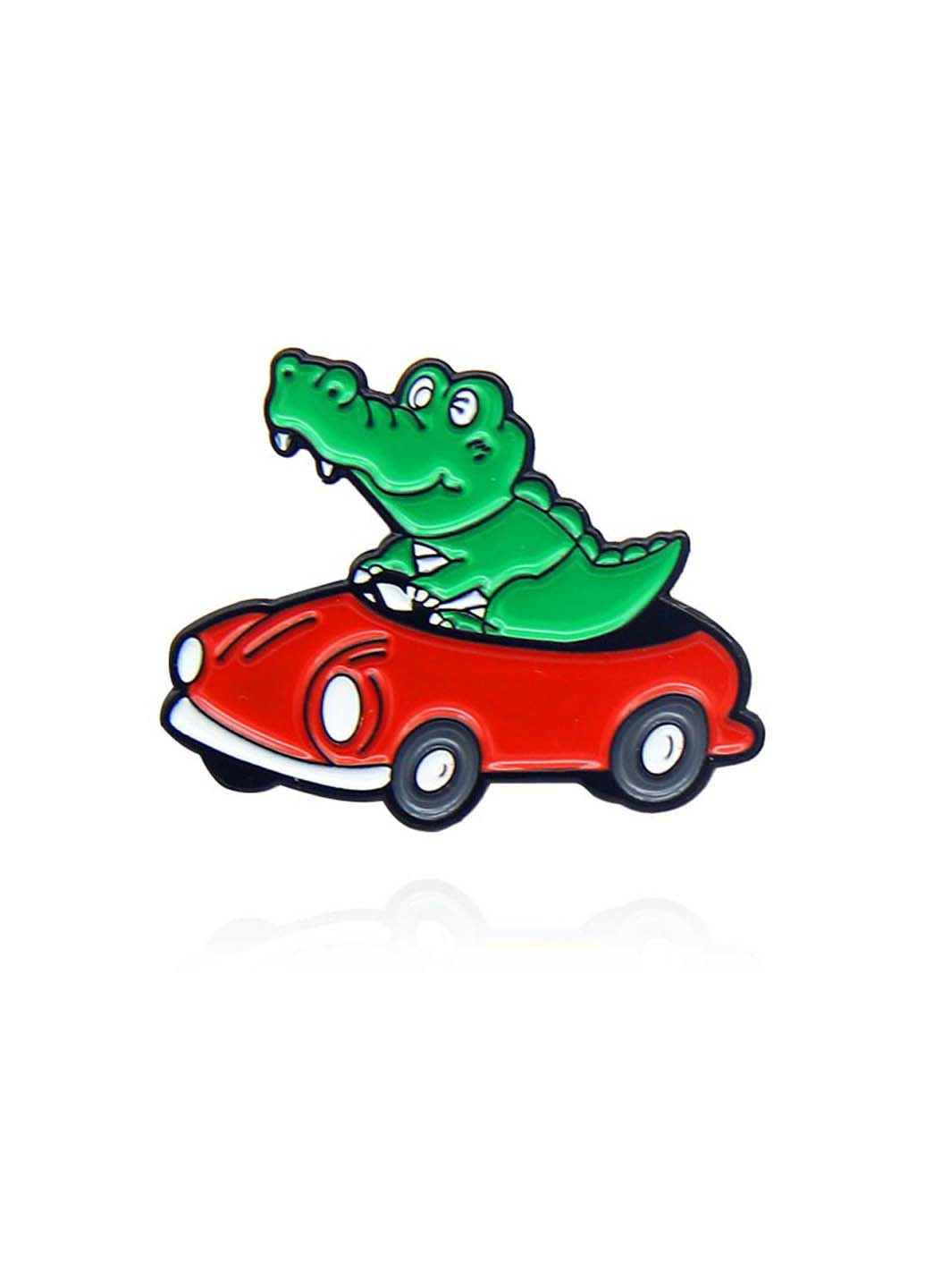 Брошка-значок Крокодил на машинці Broshe BRGV112648 (253615210)
