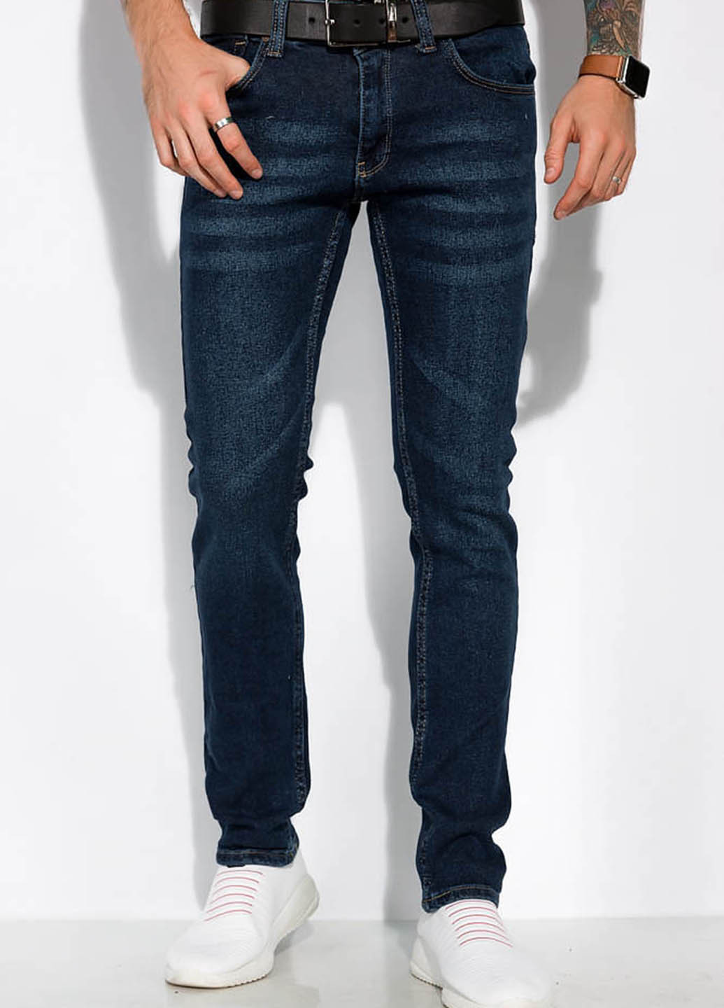 Темно-синие демисезонные слим джинсы Time of Style