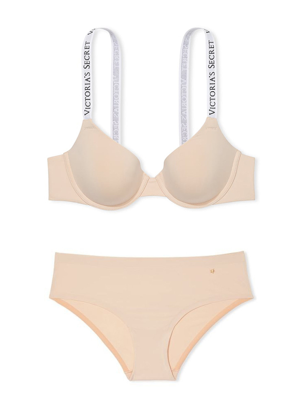 Бежевый демисезонный комплект (бюстгалтер, трусики) Victoria's Secret