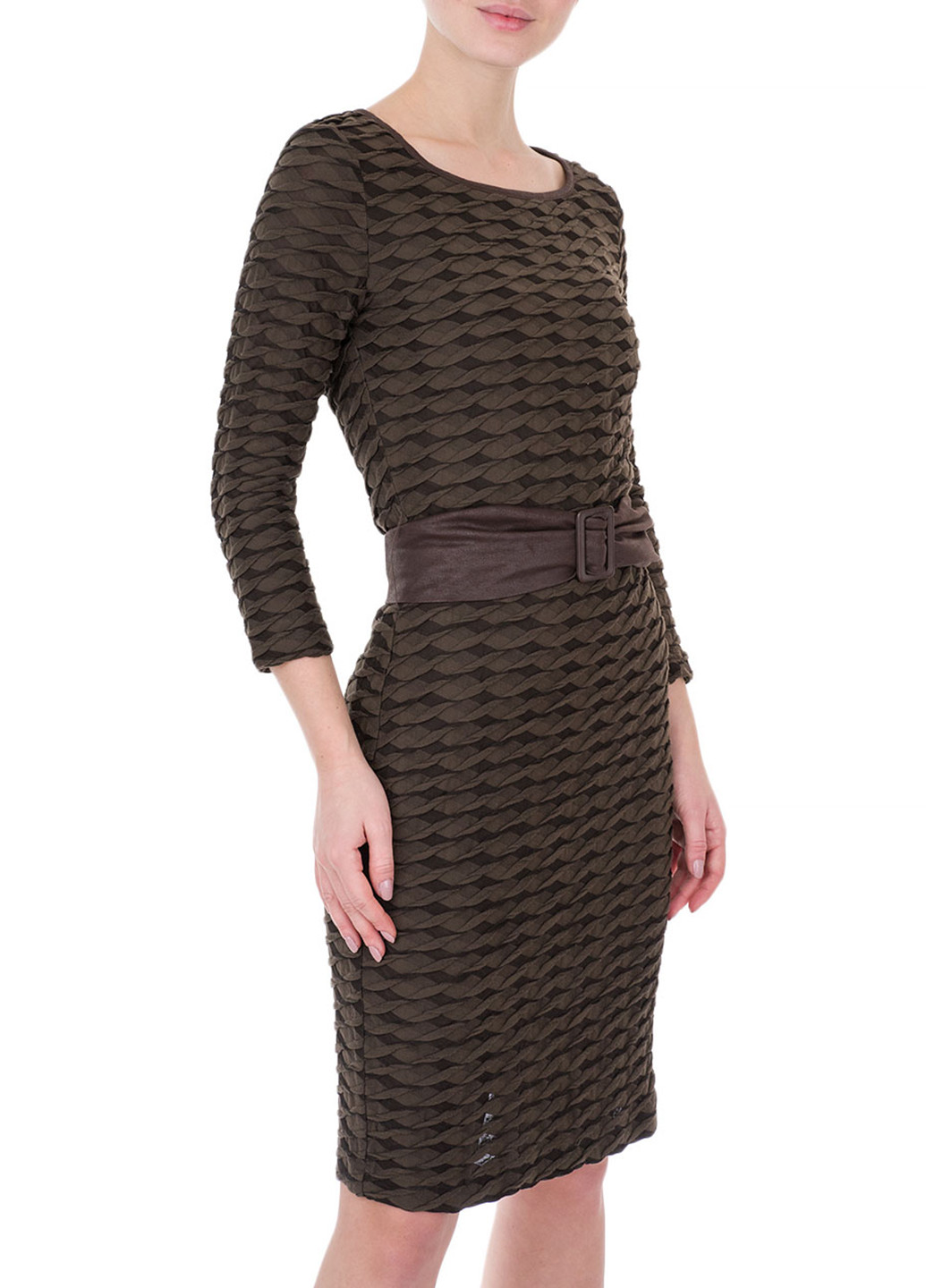 Оливковое кэжуал платье футляр Apanage с абстрактным узором