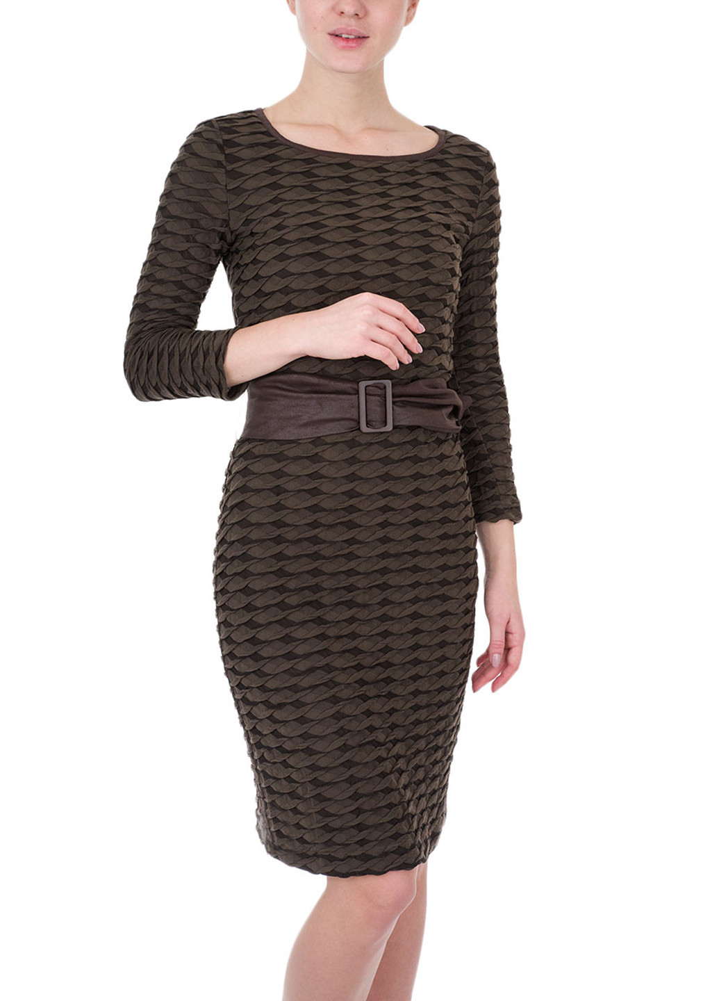 Оливковое кэжуал платье футляр Apanage с абстрактным узором