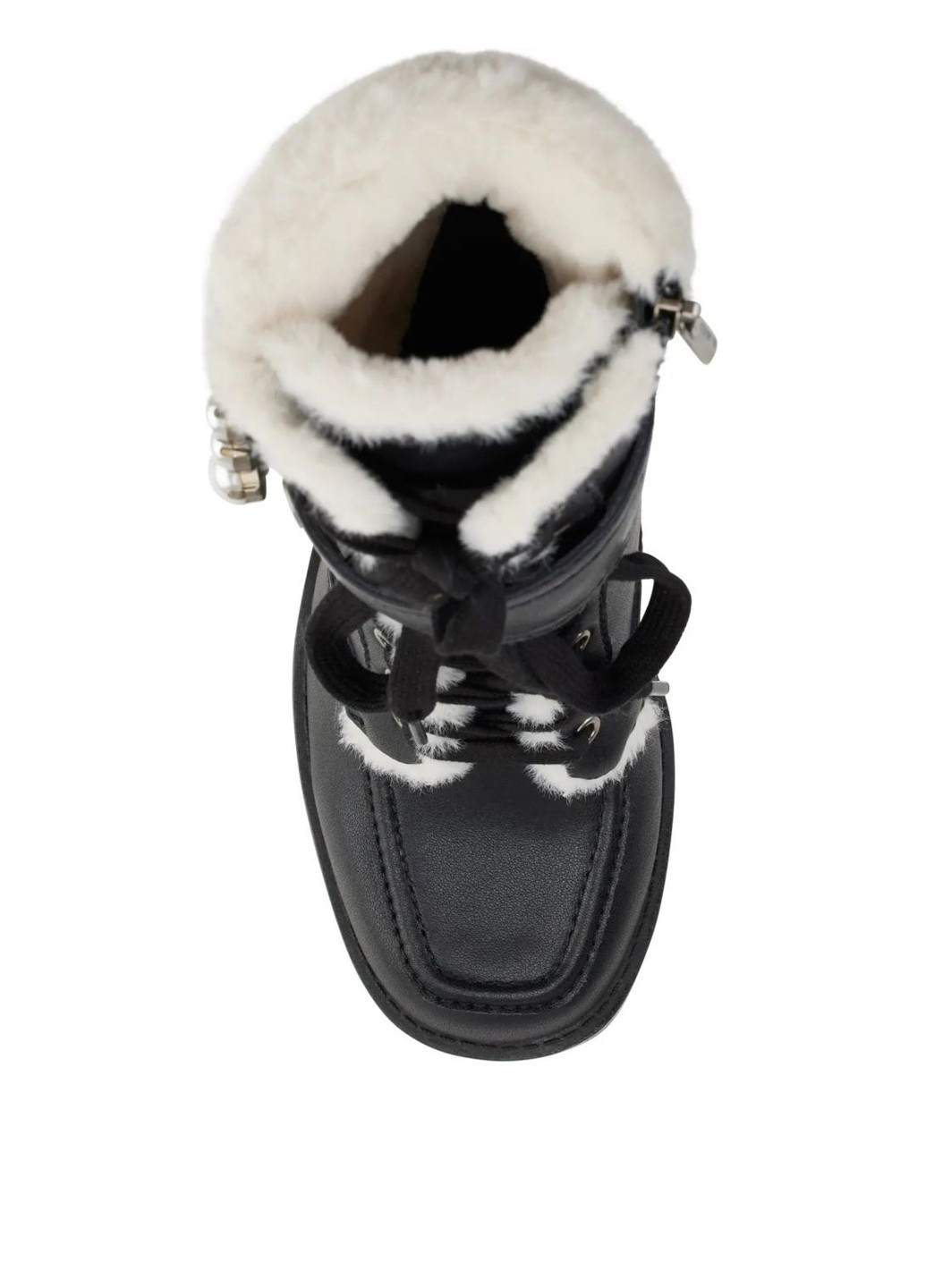Зимние ботинки Karl Lagerfeld с мехом, с пряжкой, со шнуровкой, с бусинами