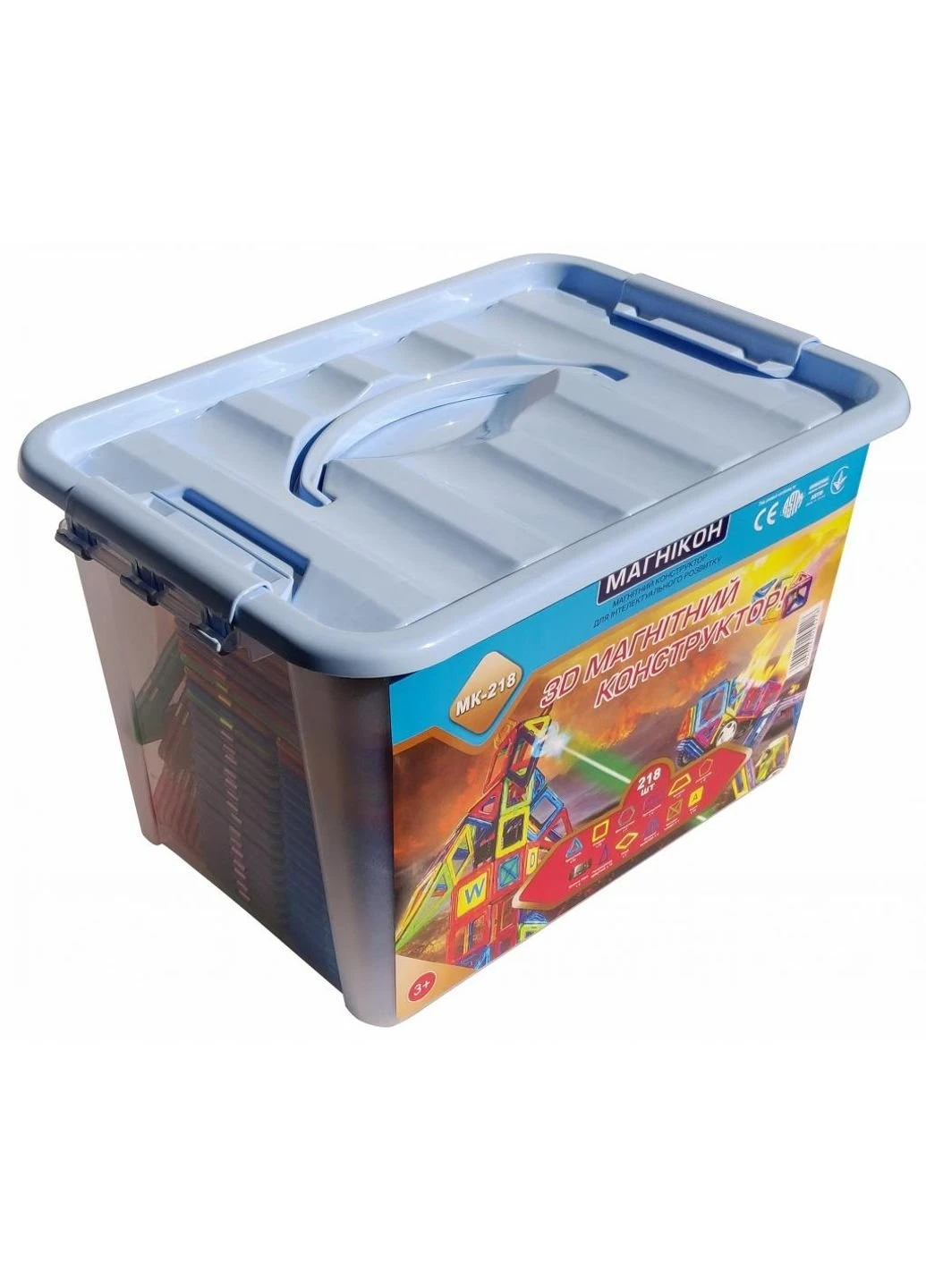 Конструктор Магнікон 218 деталей Plastic box (MK-218) Магнікон (251223196)